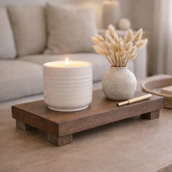 Handmade Wood Decor Riser – Dark Walnut | $25 measurement 
15W
51/2 D
2 5/8 H - Picture 2 of 5